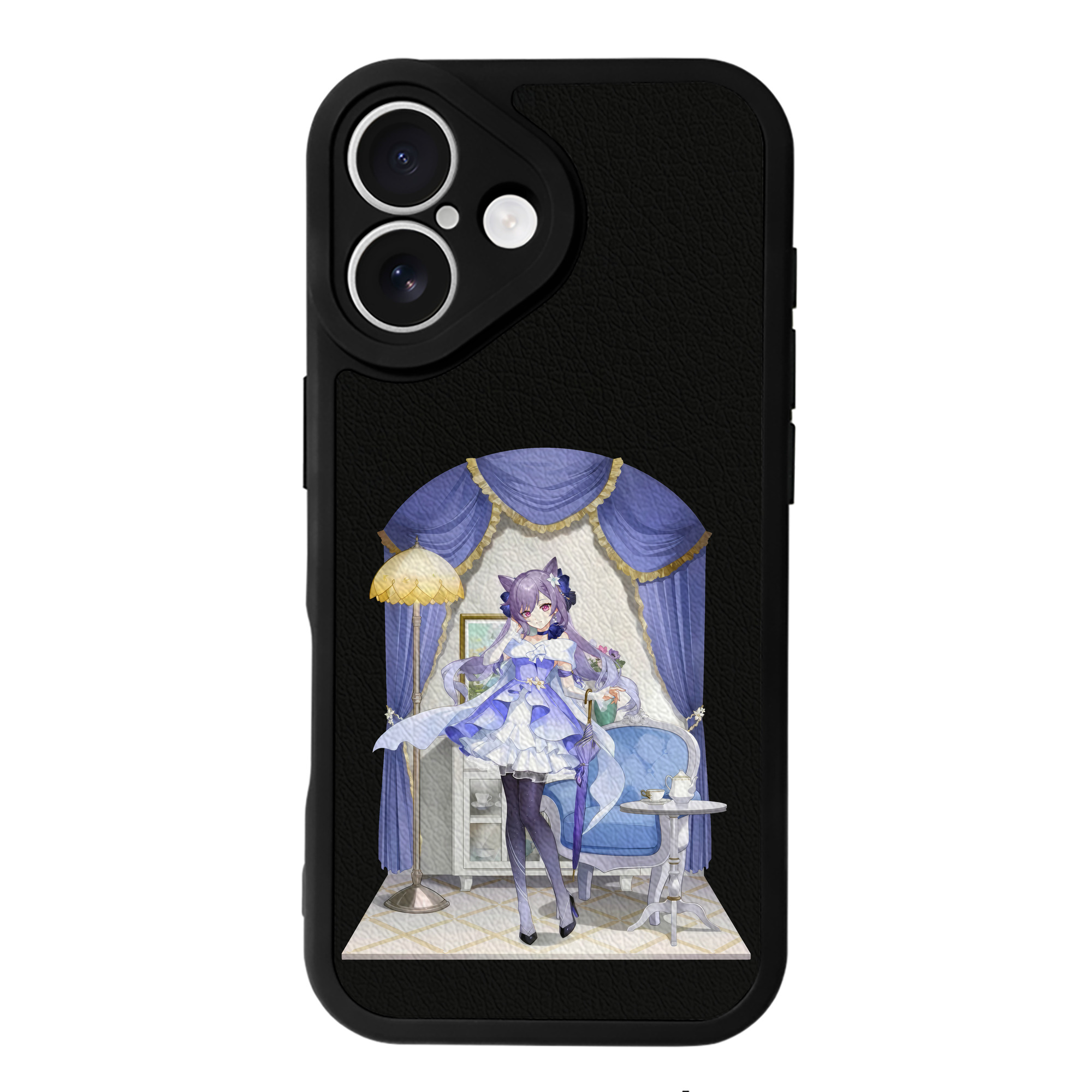 げんし神 刻晴 こくせい genshin Kokusei 【iPhone 16シリーズ対応】シリコンスマホケース（レザー調） 材質：シリコン